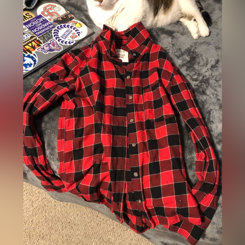 Classic red and black flannel button up